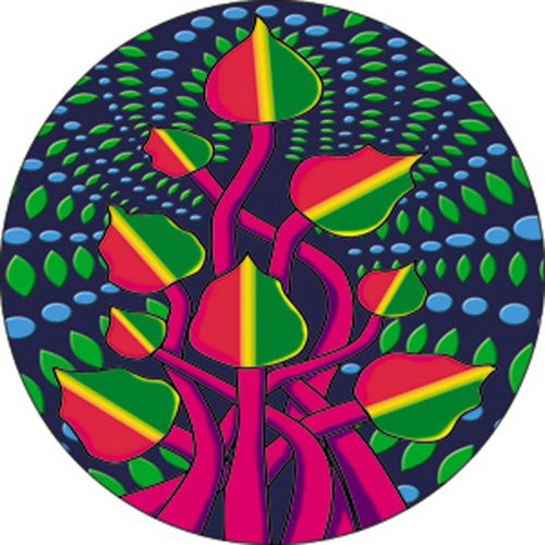 C and D Visionary DSX 60's Retro Psychedelic Flower 1.5 inch  Button_ 6_Piece_ _B_5432_