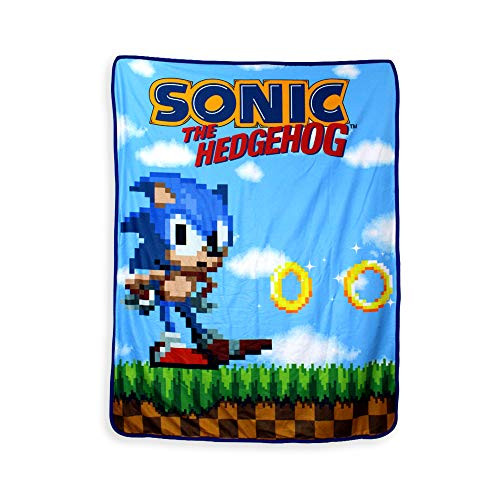 JUST FUNKY Official Sonic The Hedgehog, Polar Fleece, Soft Plush Travel Blanket/Throw, 45 X 60 Inch