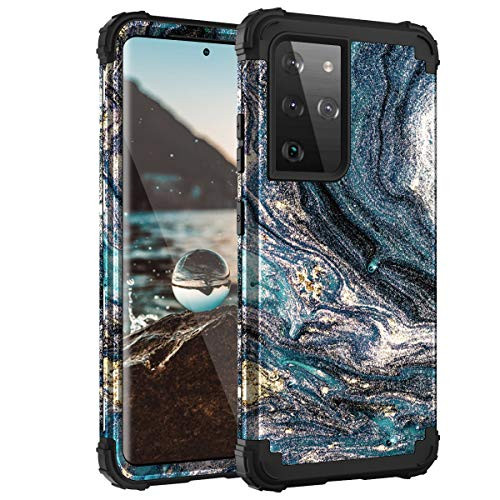Samsung S21 Ultra Case_ Casewind Samsung Galaxy S21 Ultra Case Marble 3 in 1 Heavy Duty Hard PC  and  Soft Silicone Hybrid Design Shockproof Anti_Scratch Rugged Bumper Protective Galaxy S21 Ultra Case