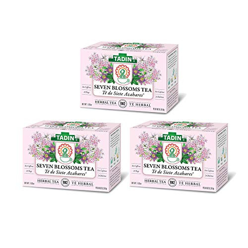 Tadin Herbal Tea Siete Azahares Seven Blossoms. Calming_ Soothing and Caffeine Free Blend. 24 Bags. 1.01 Oz _ Pack of 3 Tadin Herbal Tea Siete Azahares Seven Blossoms. Calming_ Soothing and Caffeine Free Blend. 24 Bags. 1.01 Oz _ Pack of 3