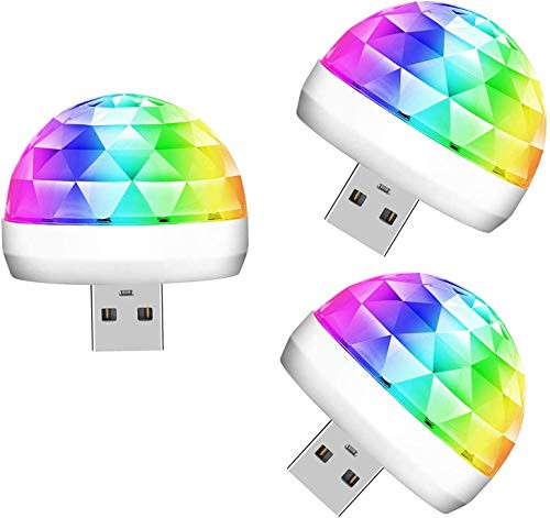 Lmaytech USB Mini Disco Ball Party Lights_ Sound Activated DJ Stage Strobe Lights_ Portable Led Car Atmosphere Lights for Xmas Stocking Stuffers_ Parties_ Karaoke_ Bar _3 Packs_