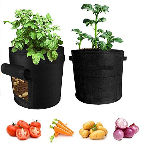 7 Gallon Potato Grow Bags_Vegetables Flower Plants Growing Bag_300G Thickened Nonwoven Heavy Duty Aeration Fabrick Pots with Handles _7 Gallon_ 7 Gallon Potato Grow Bags_Vegetables Flower Plants Growing Bag_300G Thickened Nonwoven Heavy Duty Aeration Fabrick Pots with Handles _7 Gallon_
