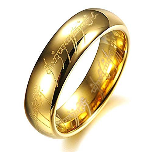 BOMSI The One Ring Lord The Rings Style Tungsten Ring Gold Color Lord Rings Laser Etched_Gold_07_