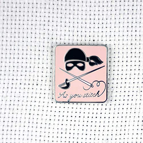 inch As You Stitch inch  Pink Enamel Needle Minder
