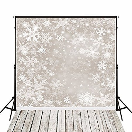 3x5ft Vinyl Christmas White Winter Snow Wood Photography Studio Backdrop Prop Background
