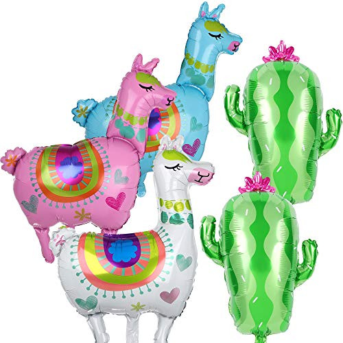 3 Pcs Llama Alpaca Foil Balloons and 2 Pcs Cactus Foil Balloons Mexican Fiesta Theme Party Decorations Birthday Baby Shower Decor Supplies 3 Pcs Llama Alpaca Foil Balloons and 2 Pcs Cactus Foil Balloons Mexican Fiesta Theme Party Decorations Birthday Baby Shower Decor Supplies