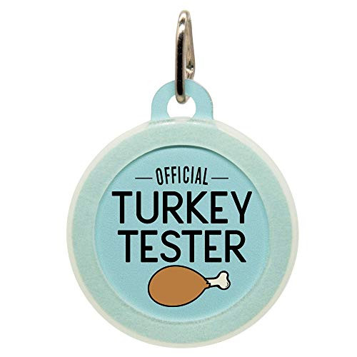 Personalized Thanksgiving Official Turkey Tester Pet ID Name Tag with Silencer for Cats or Dogs by Oh My Paw'd