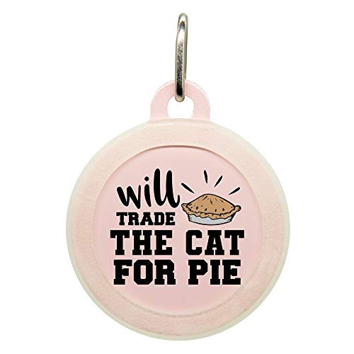 Personalized Thanksgiving Will Trade The Cat For Pie Pet ID Name Tag with Silencer for Cats or Dogs by Oh My Paw'd