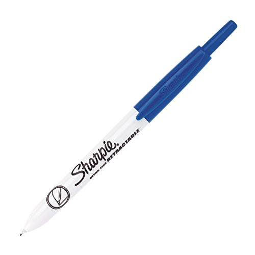 Sharpie Retractable Permanent Markers, Ultra Fine Point, Blue, 12 Count