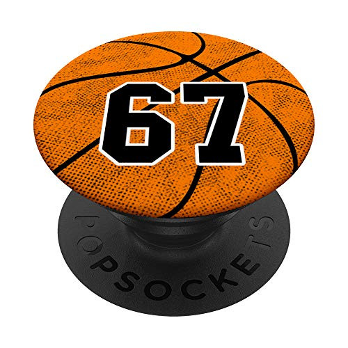 Basketball Number 67 B_Ball Player 67th Birthday Gift Zx PopSockets Grip and Stand for Phones and Tablets