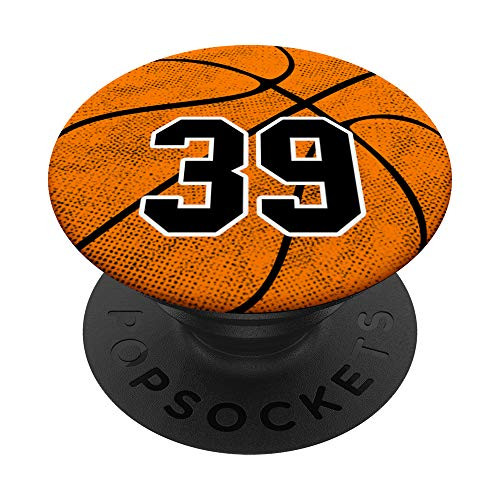 Basketball Number 39 B_Ball Player 39th Birthday Gift Zx PopSockets Grip and Stand for Phones and Tablets