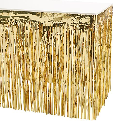 Pkgd 2-Ply FR Metallic Table Skirting (gold) Party Accessory  (1 count) (1/Pkg)