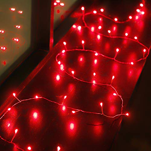 Valentines Fairy String Lights_ 6.5ft 40 Red LED Firecracker Lights Battery Operated for Valentine's Day Wedding Indoor Outdoor Bedroom Garden Party Decoration
