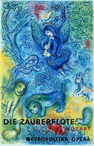 Metropolitan Opera _ Die Zauberflote Vintage Poster _artist  Chagall_ France c. 1966 _9x12 Art Print_ Wall Decor Travel Poster_
