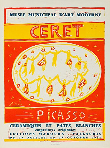 Ceret _ Picasso Vintage Poster _artist  Picasso_ France c. 1958 _9x12 Art Print_ Wall Decor Travel Poster_