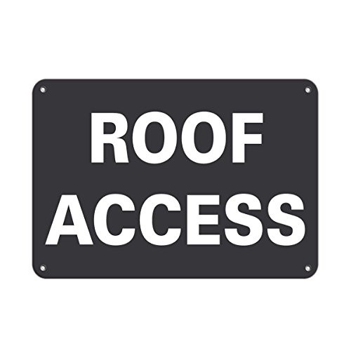 Aluminum Horizontal Metal Sign Multiple Sizes Roof Access B Business Grey All Over Weatherproof Street Signage 10x7Inches