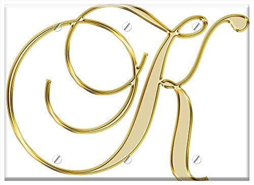 Triple Blank Wall Plate Cover _ Alphabet Letter Initial Background Scrapbooking K 2