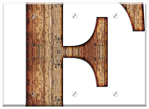 Triple Blank Wall Plate Cover _ Alphabet Letter Initial Background Scrapbooking F