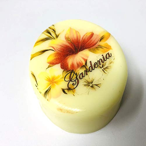 Handmade Gardenia glycerin soap shea butter decoupage decoration 3 oz oval bar yellow