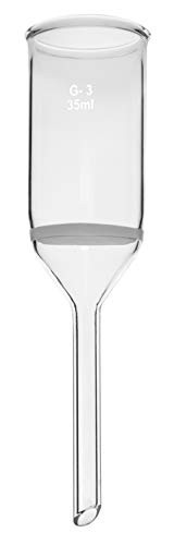 Buchner Funnel_ 35ml _ Sintered Disc_ G_3 Porosity _30mm_ _ Plain Stem _ Borosilicate Glass _ Eisco Labs