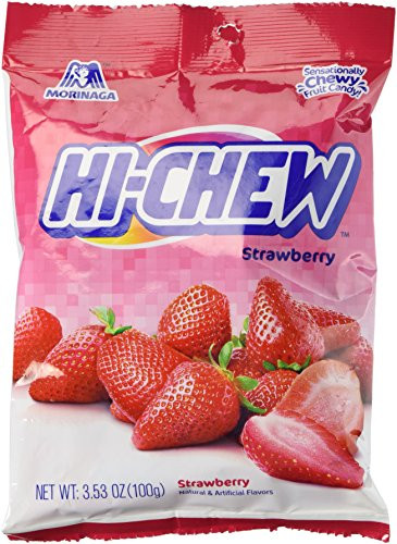 Morinaga _ Hi_Chew Strawberry Singles Pack Fruit Chews _ 20 Invidually Wrapped Pieces
