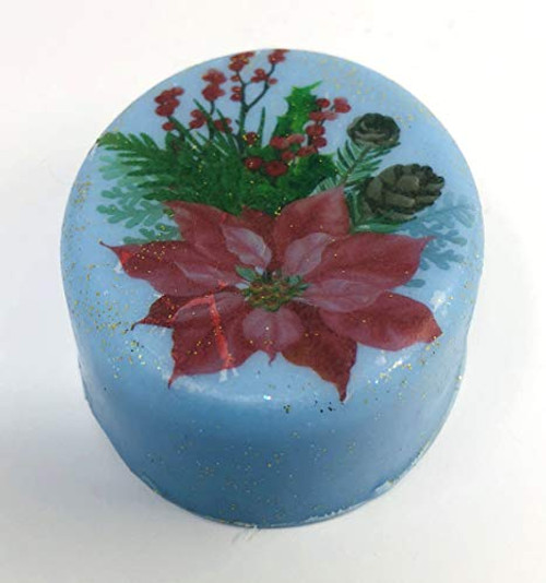 Seasonal Handmade Christmas in paradise scented glycerin soap shea butter decoupage decoration 3 oz oval bar