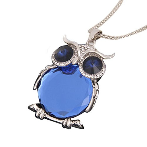 Deals Owl Pendant Necklace Women Vintage Glass Cabochon Necklace Jewelry by ZYooh _E_