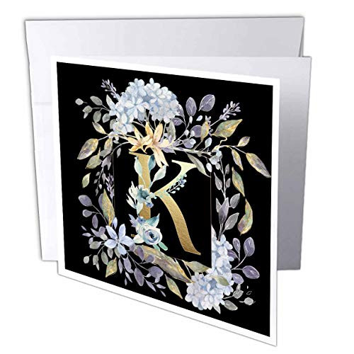 3dRose Monogram K Pretty Image of Watercolor Blue Hydrangea Floral _ Greeting Cards _gc_327845_5_ 3dRose Monogram K Pretty Image of Watercolor Blue Hydrangea Floral _ Greeting Cards _gc_327845_5_