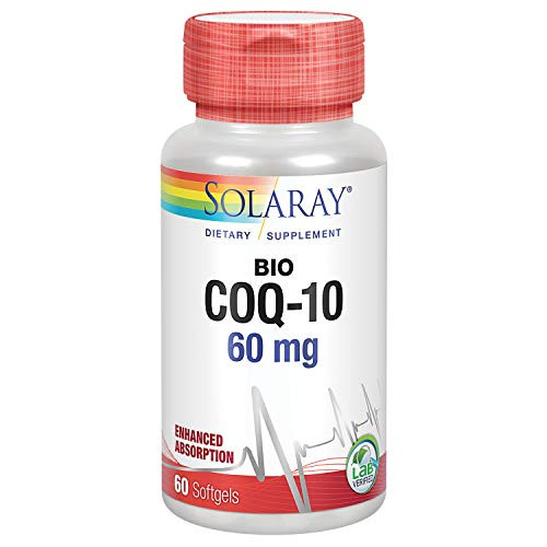 Solaray Bio CoQ_10 60 mg _ Enhanced Absorption _ Vitamins A  and  E _ Healthy Heart  and  Cellular Energy Support _ 60 Softgels