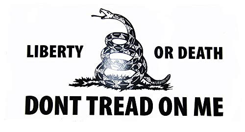 K's Novelties Liberty or Death Don't Tread On Me White Decal Bumper Sticker