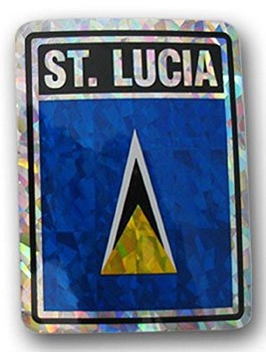 K's Novelties St. Lucia Country Flag Reflective Decal Bumper Sticker