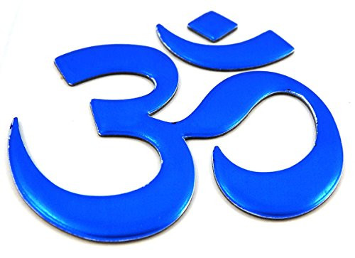 Aum Om Yoga Blue Decal Emblem 3D Sticker for car Bike 2.5 inch  Flexible