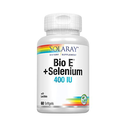 Solaray Bio Vitamin E with Selenium 400IU _ Healthy Cardiac Function_ Antioxidant Activity  and  Skin Support _ High Absorption _ 60 Softgels
