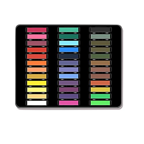 SODIO Colorful Non_Toxic Acrylic Nail Chalks _Square Soft Pastel Nail Chalks for Acrylic _Powder Nail Chalks Pastels Assorted 12 Colors 36 Colors for DIY Colored Acrylic Nail Powder _36 Colar_