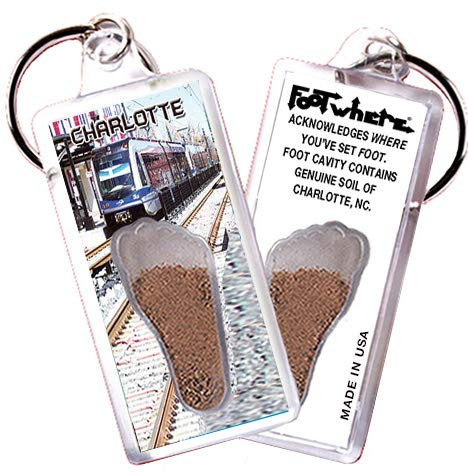 Charlotte inch FootWhere inch  Souvenir Key Chain. Made in USA _CH105 _ C Tran_