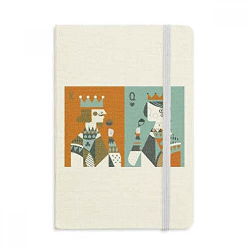 Playing Cards Illustration K Q Pattern Notebook Official Fabric Hard Cover Classic Journal Diary