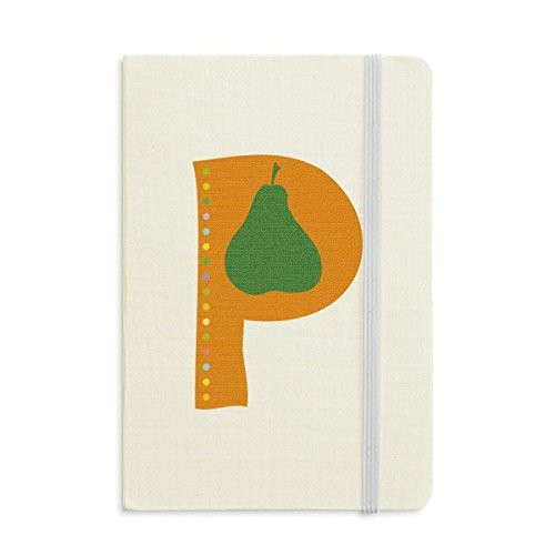 P Alphabet Pear Fruit Cute Pattern Notebook Official Fabric Hard Cover Classic Journal Diary