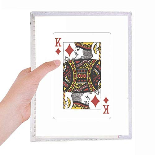 Diamond K Playing Cards Pattern Notebook Loose Leaf Diary Refillable Journal Stationery
