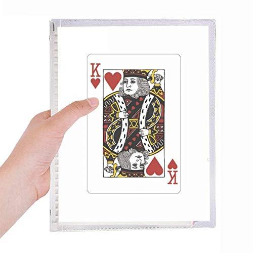 Heart K Playing Cards Pattern Notebook Loose Leaf Diary Refillable Journal Stationery