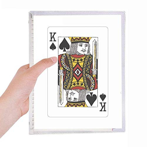 Playing Cards Spade K Pattern Notebook Loose Leaf Diary Refillable Journal Stationery
