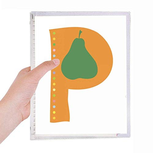 P Alphabet Pear Fruit Cute Pattern Notebook Loose Leaf Diary Refillable Journal Stationery