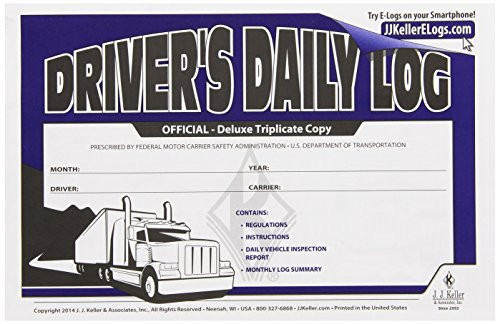 J.J. Keller 8560 Triplicate Driver's Daily Log Book