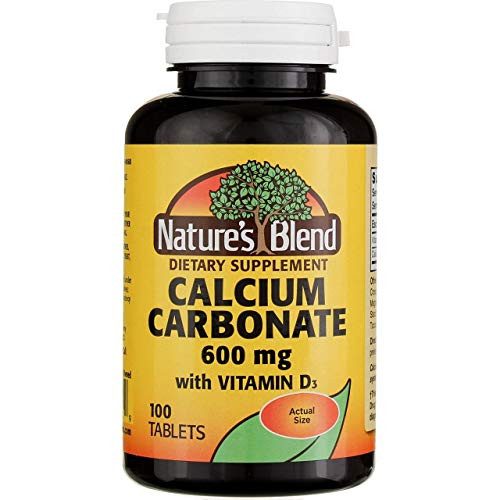 Nature's Blend Calcium Carbonate 600 mg with D3 400 IU 100 Tablets