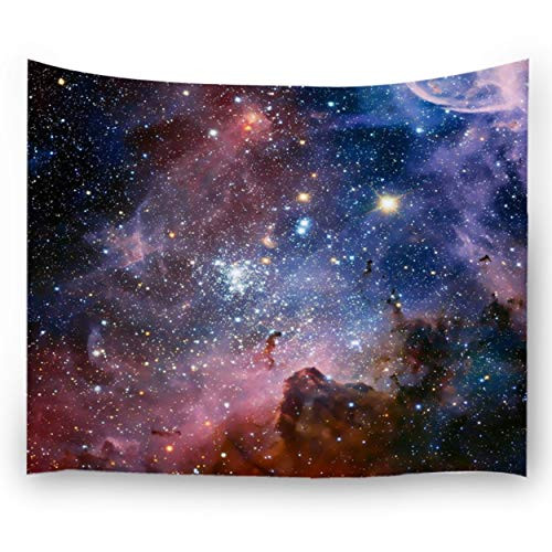 Ihome888 Space Star Tapestry, Outer Universe Galaxy Tapestries Wall Hanging for Bedroom Living Room Dorm, 80 Inch by 60 Inch, Colorful
