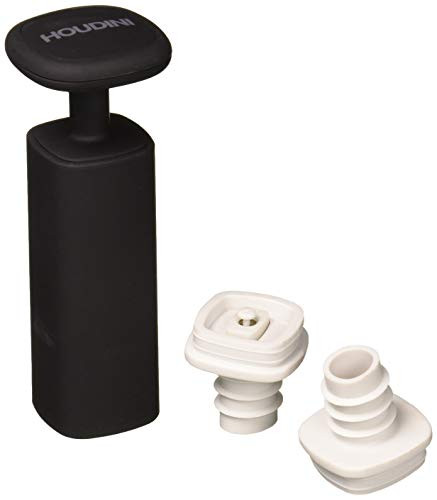 Houdini Wine Vacuum Preserver_ 6 inch x 4 inch x 7 inch _ Black