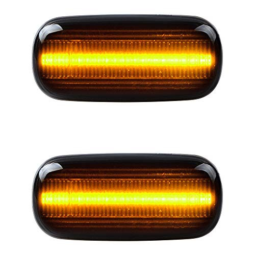 Front Dark Smoke Lens Amber LED Side Marker Turn Signal Light Compatible with Audi B6 B7 A4 S4 RS4 8P A3 A8 D3 C5