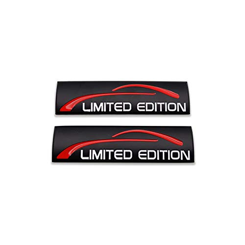 2X Chrome Metal Limited Edition Logo Car Emblem Premium 3D Sport Turbo Badge Auto Rear Trunk Sticker Side Fender Decal _Black_