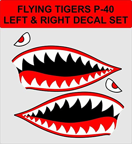 Vinyl Decal Flying Tigers Shark Teeth P_40 Warhawk WW2 _3 inch _ Stickers from ShopForAllYou