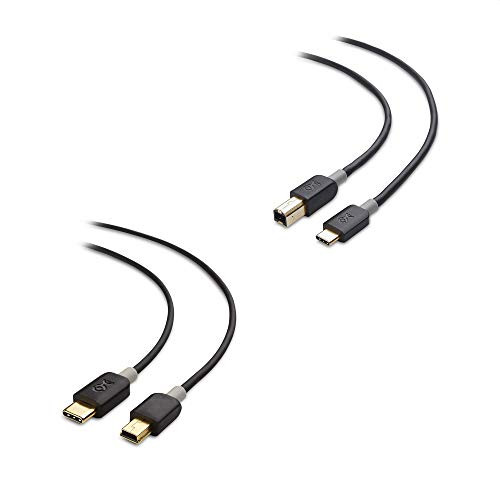 Cable Matters USB C Printer Cable _USB C to USB B Cable_ USB_C to Printer Cable_ in Black 3.3 Feet and USB C to Mini USB Cable Cable Matters USB C Printer Cable _USB C to USB B Cable_ USB_C to Printer Cable_ in Black 3.3 Feet and USB C to Mini USB Cable