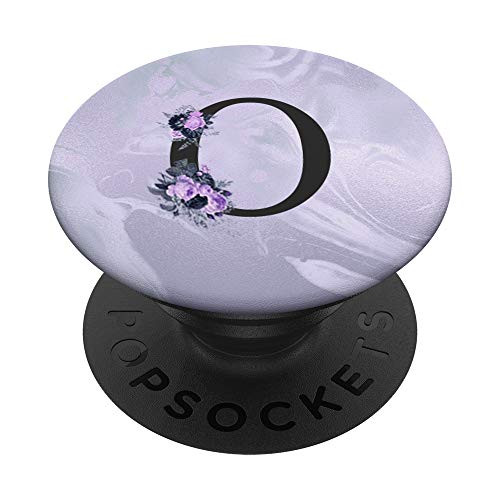 Initial Letter O Purple Lavender Floral Monogram For Women PopSockets Grip and Stand for Phones and Tablets